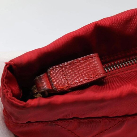 PRADA Pouch Nylon Red Silver Auth - Picture 9 of 16